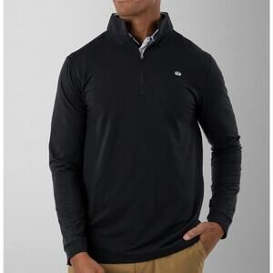 NEW GOOD GOOD GOLF blackout q-zip sweater in black